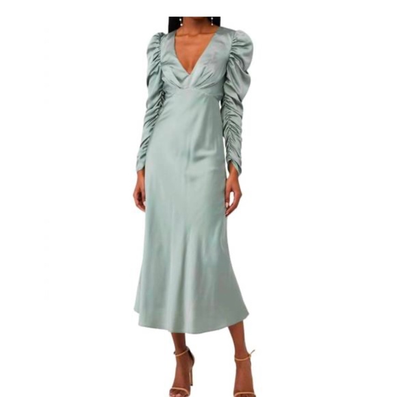 Brand New Line & Dot Sage Green Midi Dress - Picture 1 of 4